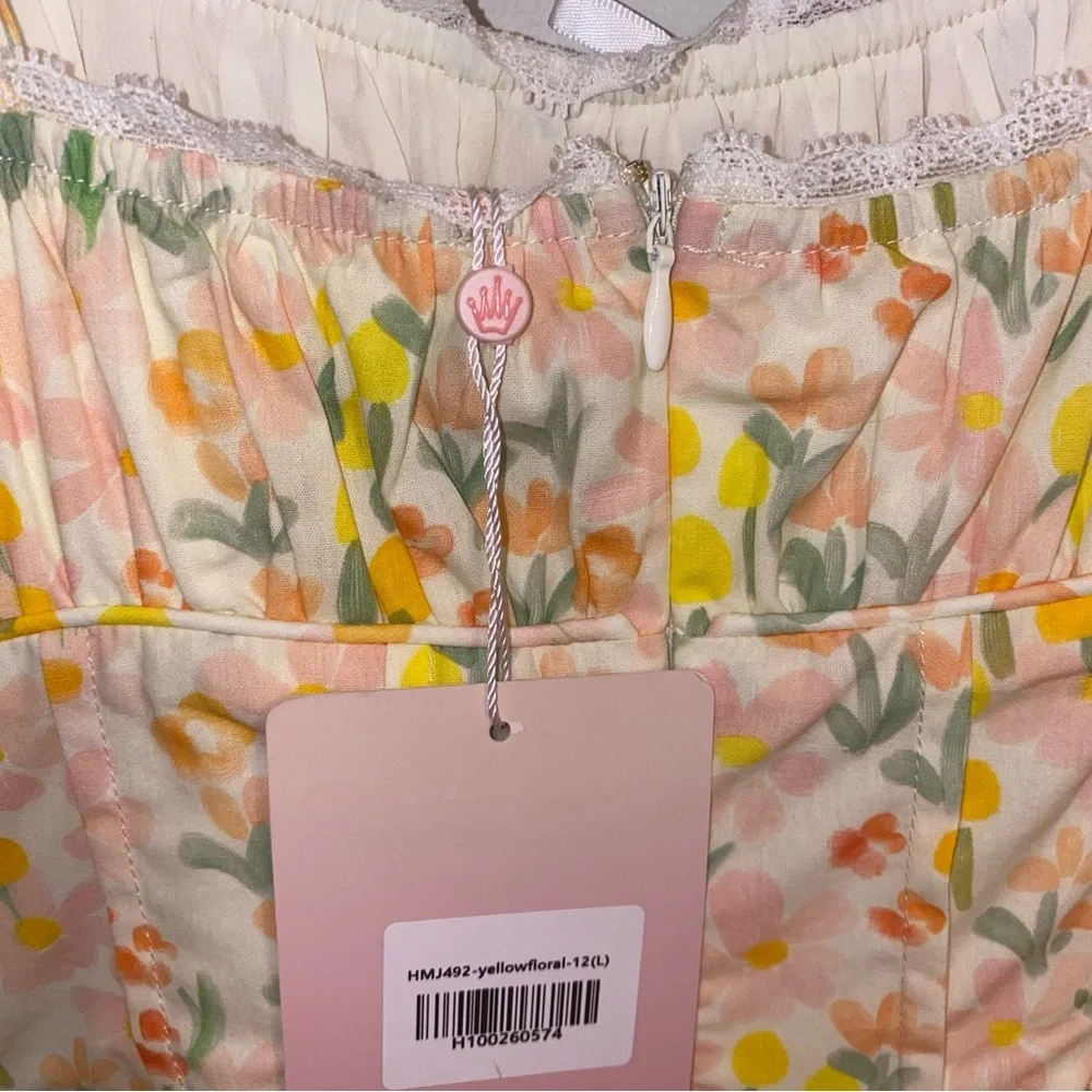 Hello Molly Floral Dress with Lace Underlay (NWT) Size L - Picture 9 of 9